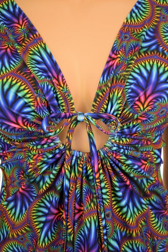 Radioactive A - line Drawstring Keyhole Dress - Coquetry Clothing