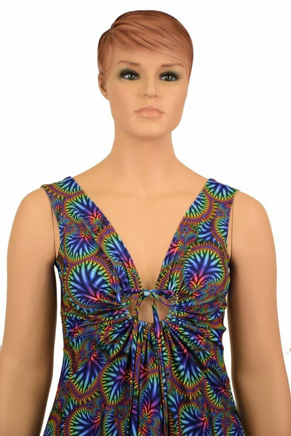 Radioactive A - line Drawstring Keyhole Dress - Coquetry Clothing