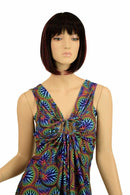 Radioactive A - line Drawstring Keyhole Dress - Coquetry Clothing