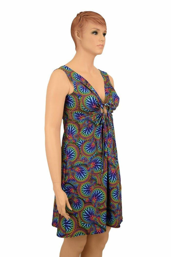 Radioactive A - line Drawstring Keyhole Dress - Coquetry Clothing