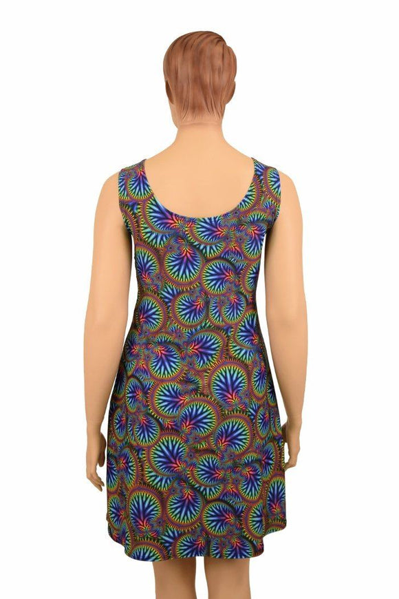 Radioactive A - line Drawstring Keyhole Dress - Coquetry Clothing