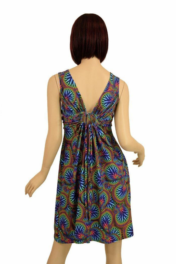 Radioactive A - line Drawstring Keyhole Dress - Coquetry Clothing