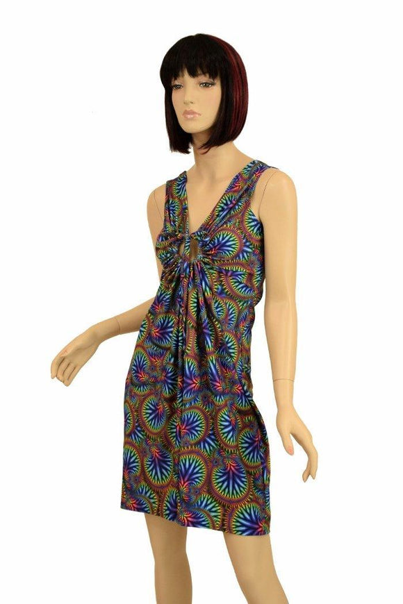 Radioactive A - line Drawstring Keyhole Dress - Coquetry Clothing