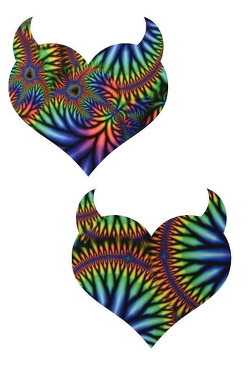 Radioactive Devil Heart Pasties - Coquetry Clothing