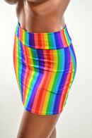 Rainbow Bodycon Skirt - Coquetry Clothing