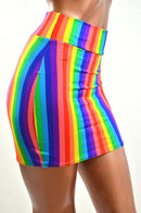 Rainbow Bodycon Skirt - Coquetry Clothing