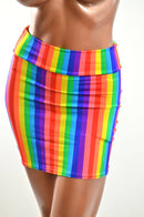 Rainbow Bodycon Skirt - Coquetry Clothing