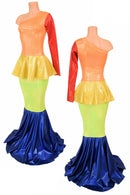 Rainbow Color Block Gown - Coquetry Clothing