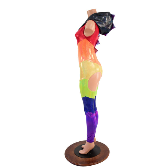 Rainbow Evolution Dragon Catsuit with FULL MOON Cutouts - Coquetry Clothing