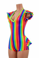 Rainbow Flip Sleeve Ruffle Rump Romper - Coquetry Clothing