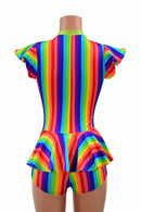Rainbow Flip Sleeve Ruffle Rump Romper - Coquetry Clothing