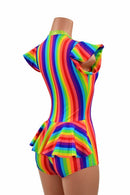 Rainbow Flip Sleeve Ruffle Rump Romper - Coquetry Clothing