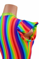 Rainbow Flip Sleeve Ruffle Rump Romper - Coquetry Clothing
