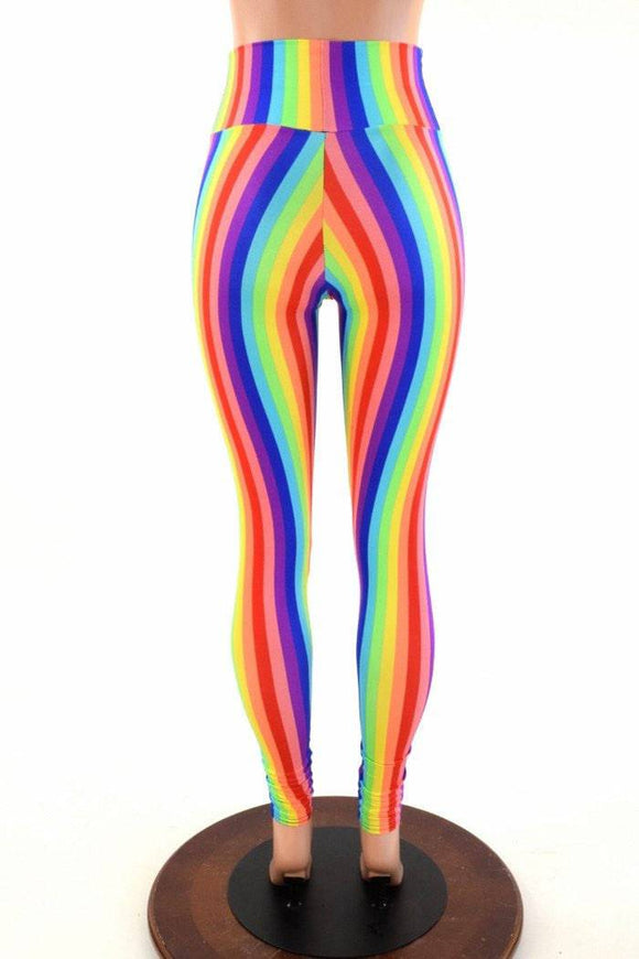 Rainbow High Waist Leggings - Coquetry Clothing