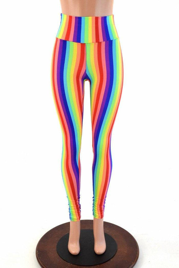 Rainbow High Waist Leggings - Coquetry Clothing