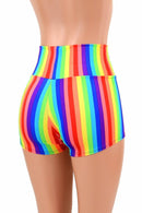 Rainbow High Waist Shorts - Coquetry Clothing