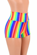 Rainbow High Waist Shorts - Coquetry Clothing