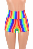 Rainbow High Waist Shorts - Coquetry Clothing
