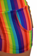 Rainbow High Waist Shorts with Pockets - Coquetry Clothing