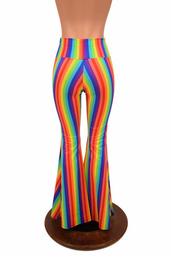 Rainbow High Waist Solar Flares - Coquetry Clothing