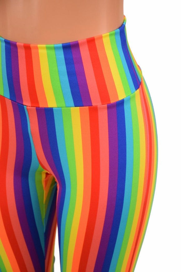 Rainbow High Waist Solar Flares - Coquetry Clothing