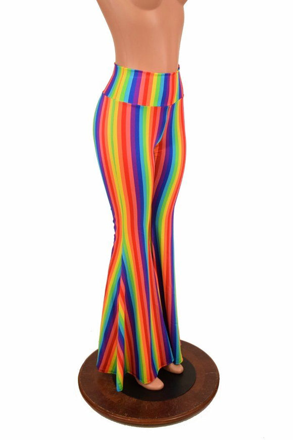 Rainbow High Waist Solar Flares - Coquetry Clothing