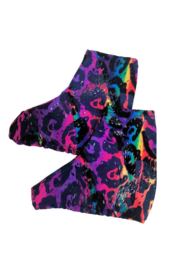 Rainbow Leopard Adult Skate Boot Covers - Coquetry Clothing