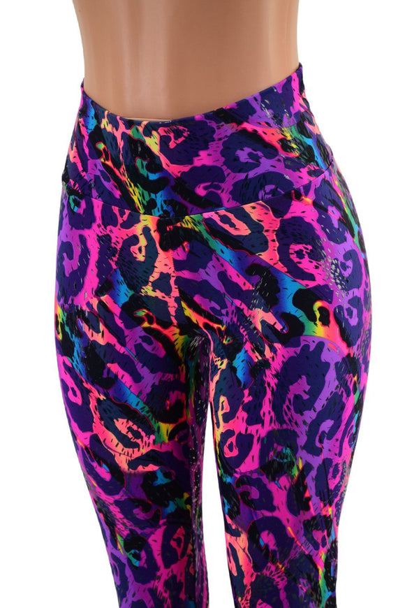 Rainbow Leopard High Waist Capri Leggings - Coquetry Clothing