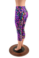 Rainbow Leopard High Waist Capri Leggings - 4