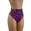 Rainbow Leopard High Waist Siren Shorts with Brazilian Cut Leg - Coquetry Clothing
