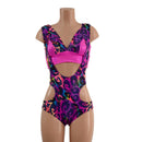 Rainbow Leopard Hipnotic Suspender Romper and Starlette Bralette Set - Coquetry Clothing