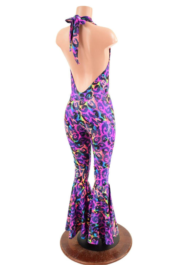 Rainbow Leopard Josie Style Bell Bottom Catsuit - 5