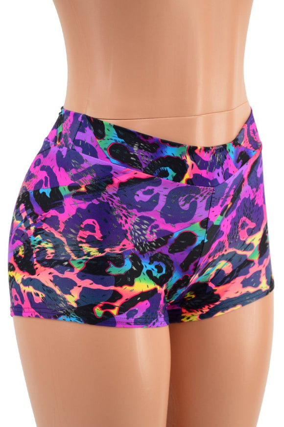 Rainbow Leopard Midrise Shorts - Coquetry Clothing