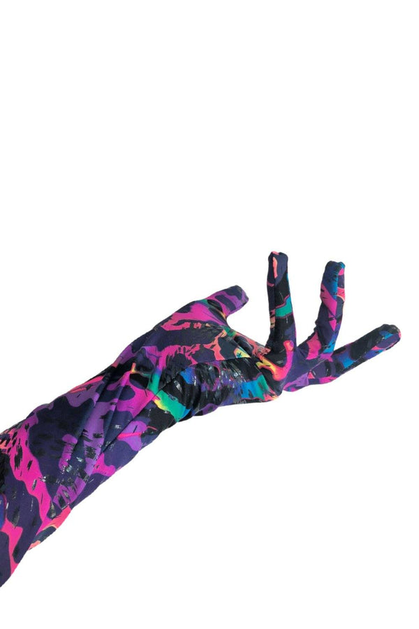 Rainbow Leopard Print Gloves - 6
