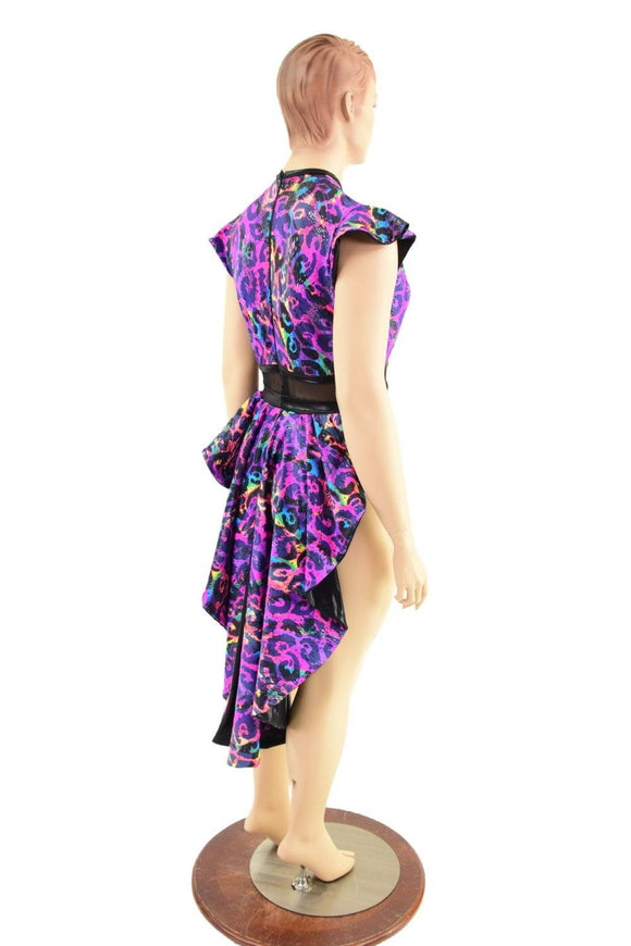 Rainbow Leopard Print Tux Back Romper - Coquetry Clothing