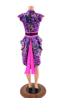Rainbow Leopard Print Tuxedo Back Romper with V neckline - Coquetry Clothing
