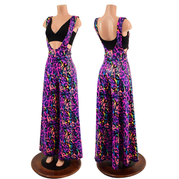 Rainbow Leopard Wide Leg Suspender Pants (Top Sold Separately) - 1