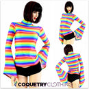 Rainbow Pixie Sleeve Top - Coquetry Clothing