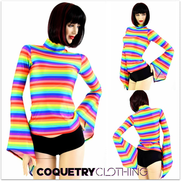 Rainbow Pixie Sleeve Top - Coquetry Clothing