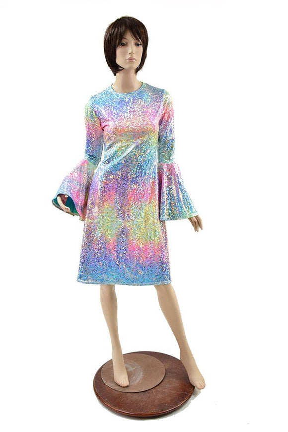 Rainbow Shattered Glass A - line Dress - Coquetry Clothing