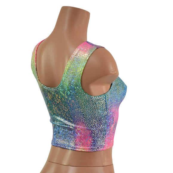 Rainbow Shattered Glass Crop Tanks READY to SHIP - Coquetry Clothing