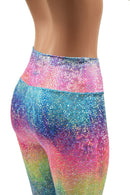 Rainbow Shattered Glass High Waist Solar Flares - Coquetry Clothing