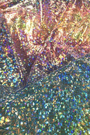 Rainbow Shattered Glass Holographic Stretch Fabric - Coquetry Clothing