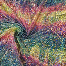 Rainbow Shattered Glass Holographic Stretch Fabric - Coquetry Clothing