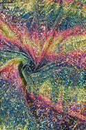 Rainbow Shattered Glass Holographic Stretch Fabric - 1