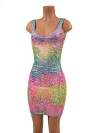 Rainbow Shattered GlassThin Strap Tank Dress - Coquetry Clothing