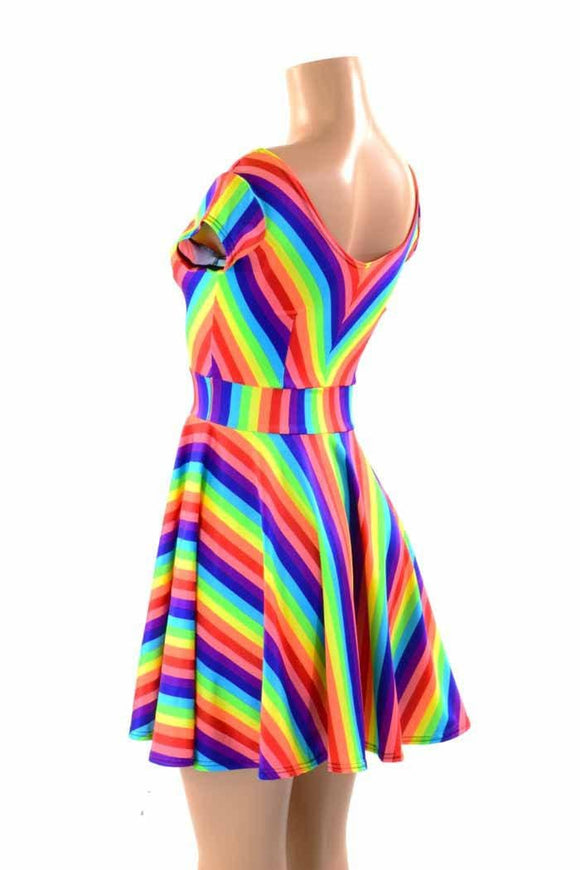 Rainbow Skater Dress - Coquetry Clothing