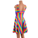 Rainbow Skater Dress with Starlette Neckline - Coquetry Clothing