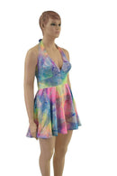 Rainbow Spectrum Halter Skater Dress - Coquetry Clothing