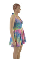 Rainbow Spectrum Halter Skater Dress - Coquetry Clothing
